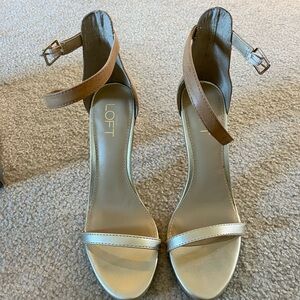 LOFT nude strappy heels